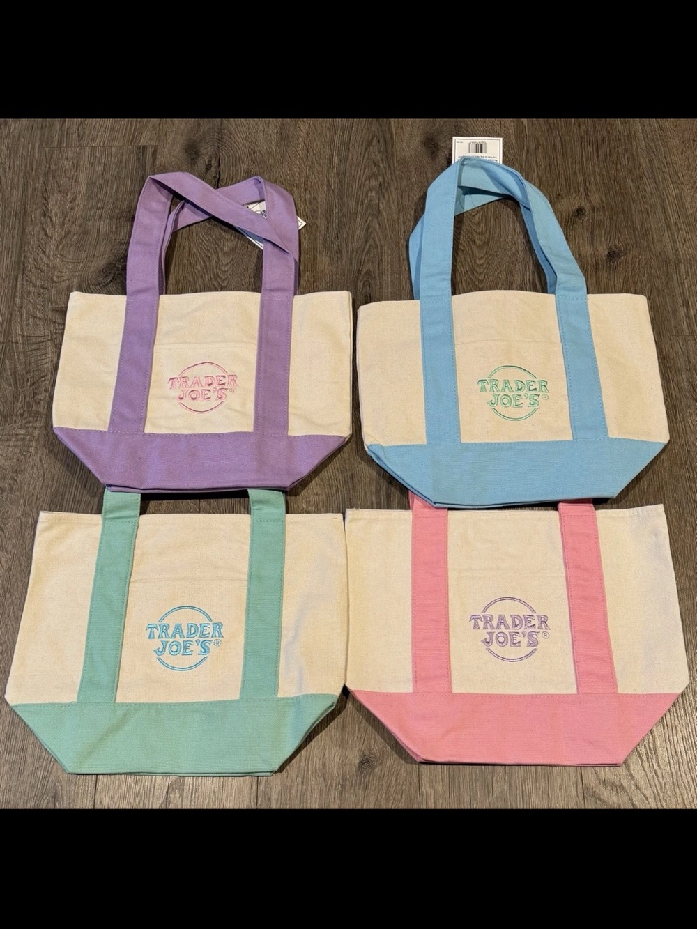 Canvas Tote Bag - Pastel Colors